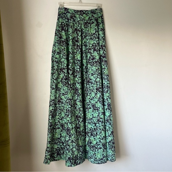 Rachel Antonoff Blue & Purple Floral Print A-line Maxi Skirt 2 - Picture 1 of 4